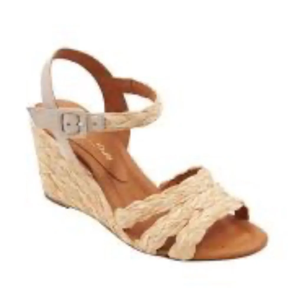 Andre Assous Milena Women's Espadrille‎ Natural Raffia Wedge Sz 39/US 8.5
